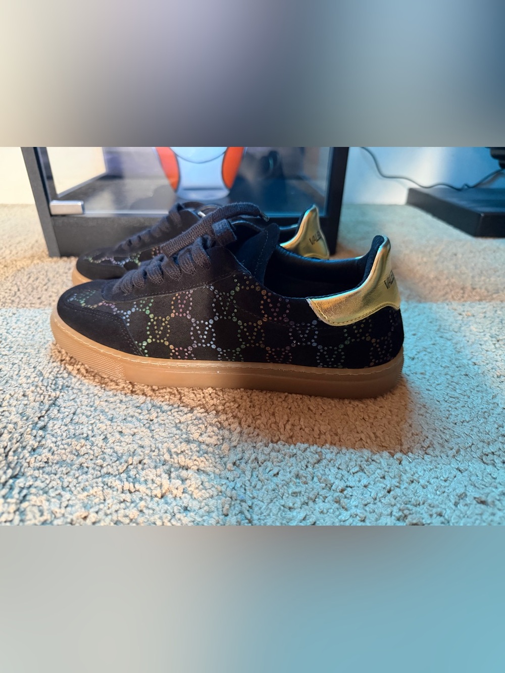 Valentino  Black Low-Top Sneakers with Gum Sole Authentic